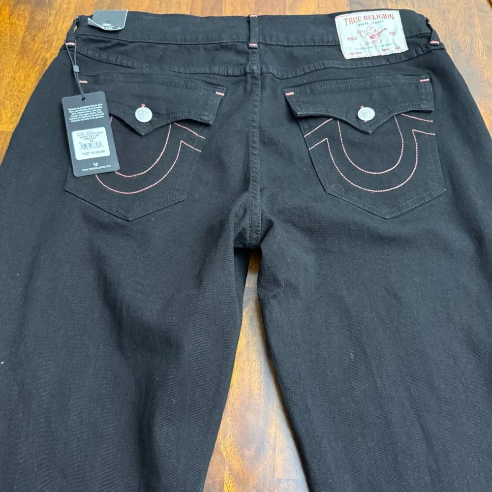True Religion‎ Ricky Black Rinse Relaxed Straight Jeans Mens Size 38x34